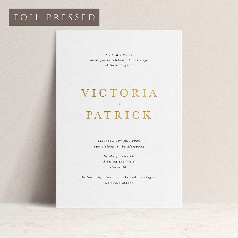 'Buckingham' Foil Pressed Invite | Bespoke